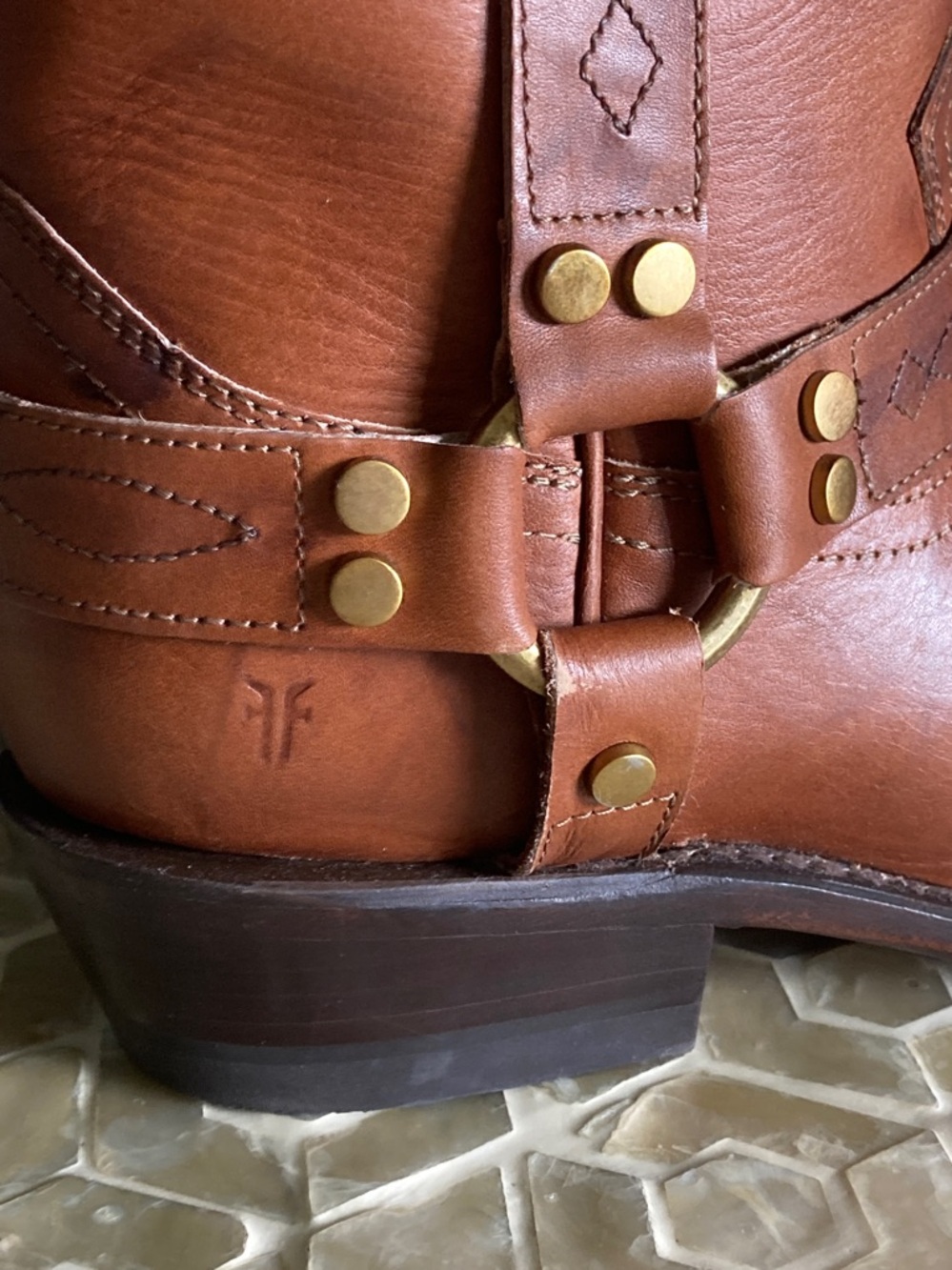 NEW!  Frye Women’s Billy Harness Bootie in ‘Saddle’ (9) - Picture 4 of 13